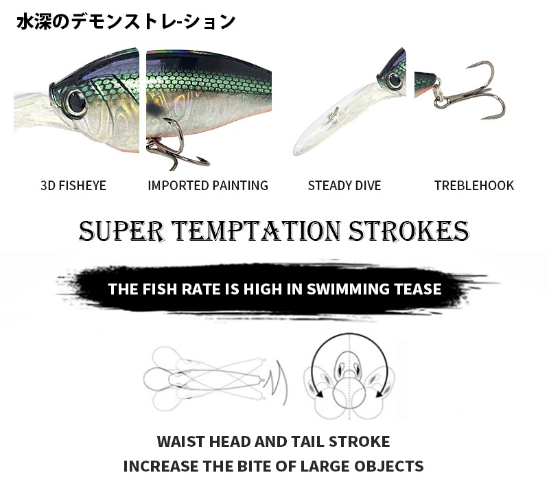 Steady Dive Crankbait, 2.5-3.5m, 75mm/22g, #HB59034A