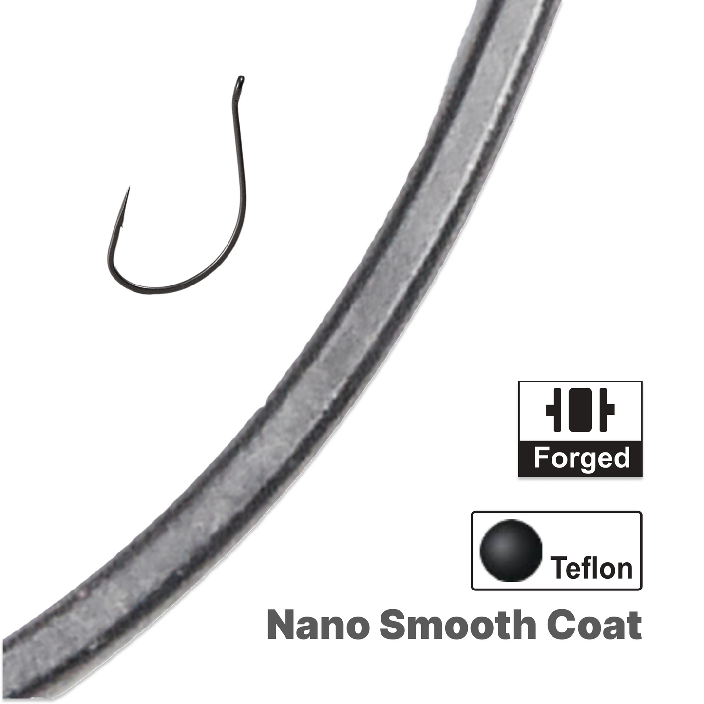 Finesse Wacky, Drop Shot Hook, Teflon Nano Smooth Coat, 8108(0.8X), #4~1/0, #HK58108A