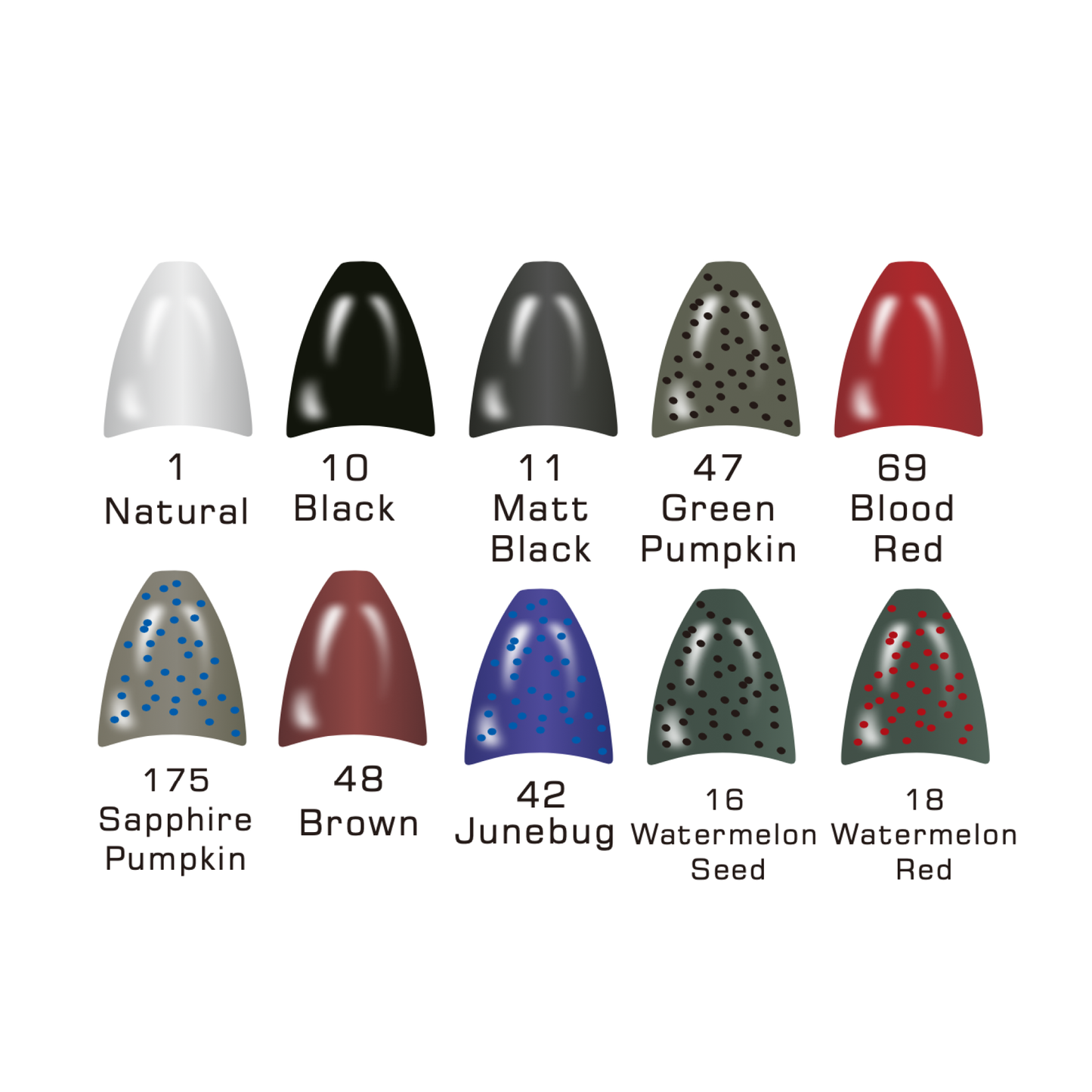 TUNGSTEN ARROWHEAD WEIGHT, 1/4 oz~1 oz, Multiple Colors, #TW50221A