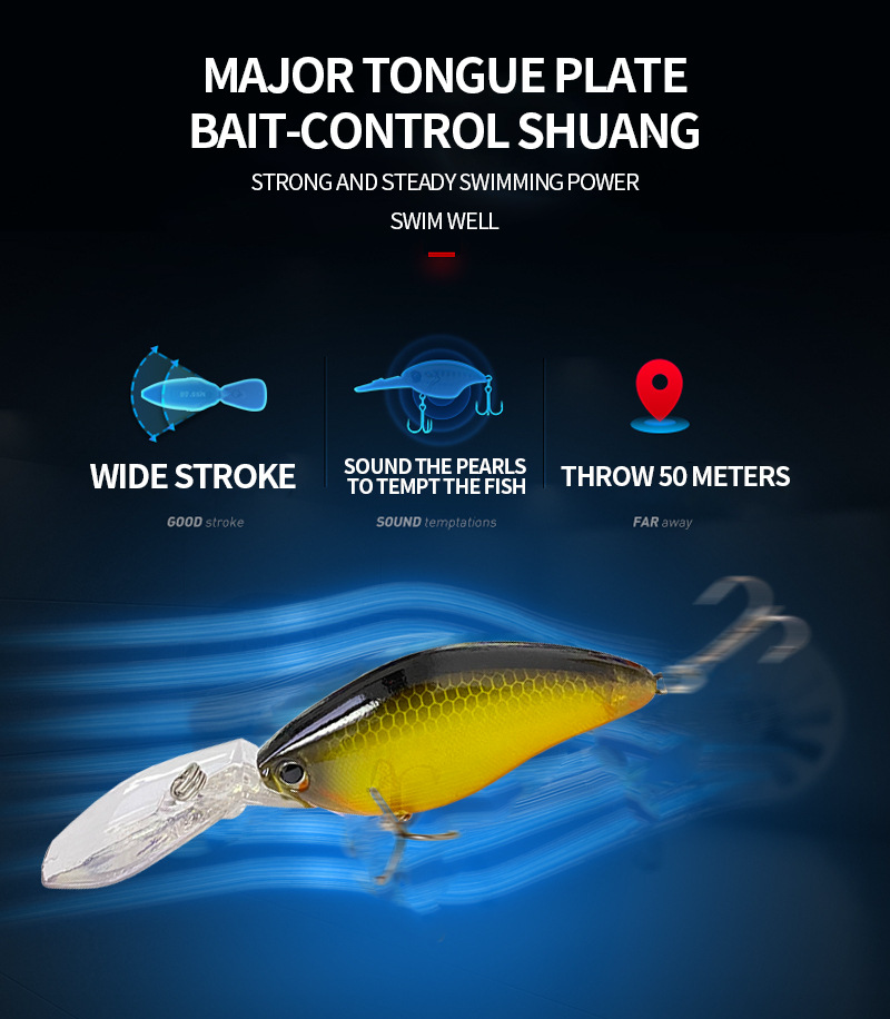 Deep Diving Crankbait, Shad-Shaped, 3-3.5m, #HB59225A