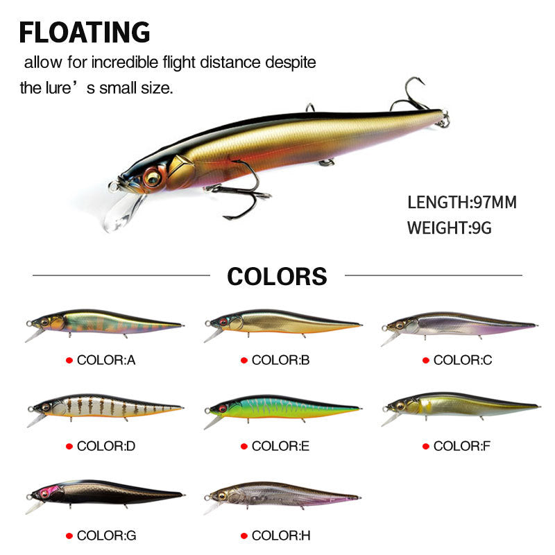 Japanese-Style, Jerk Bait, Supending, (97mm/9g), #HB59097A
