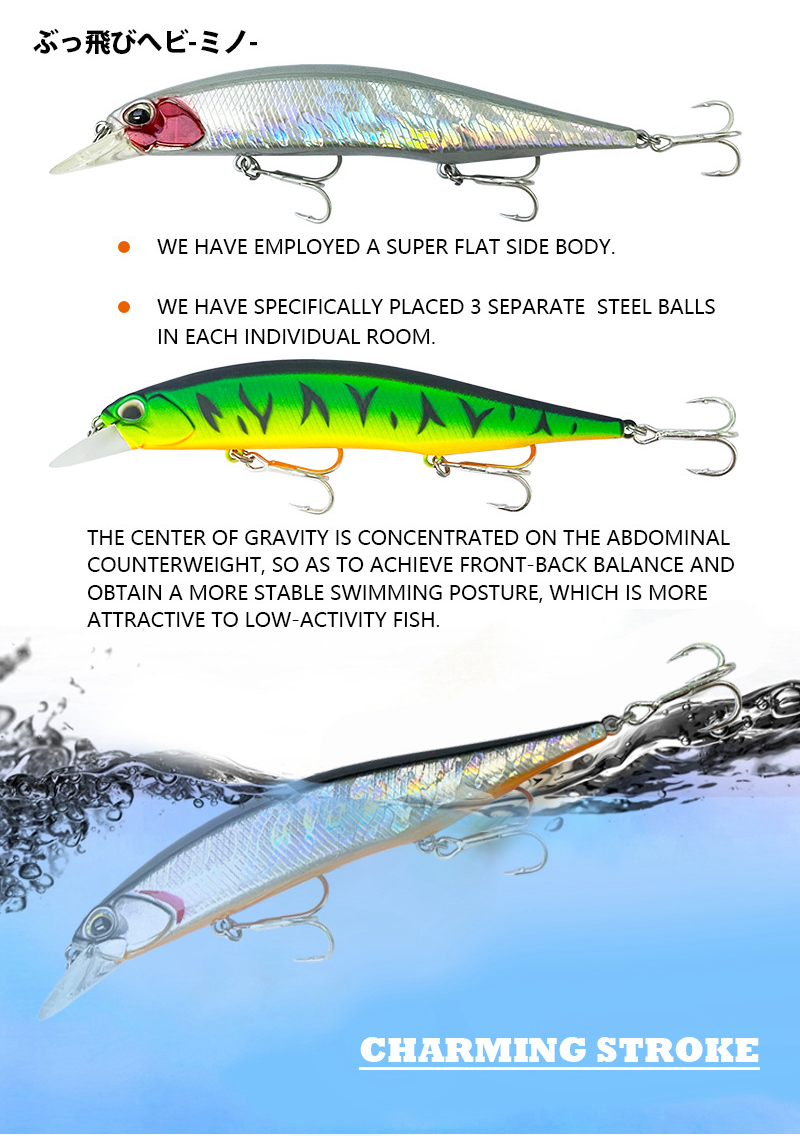Flat Side JerkBait, Supend, High-Performance, 120mm/18.5g, #HB52084A