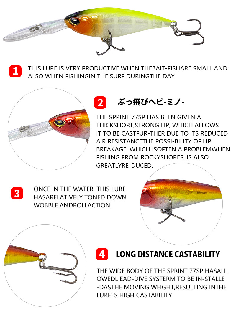 Sprint Crankbait, Japanese Style, 2.5-3.0m, (95mm / 13g), #HB59140A