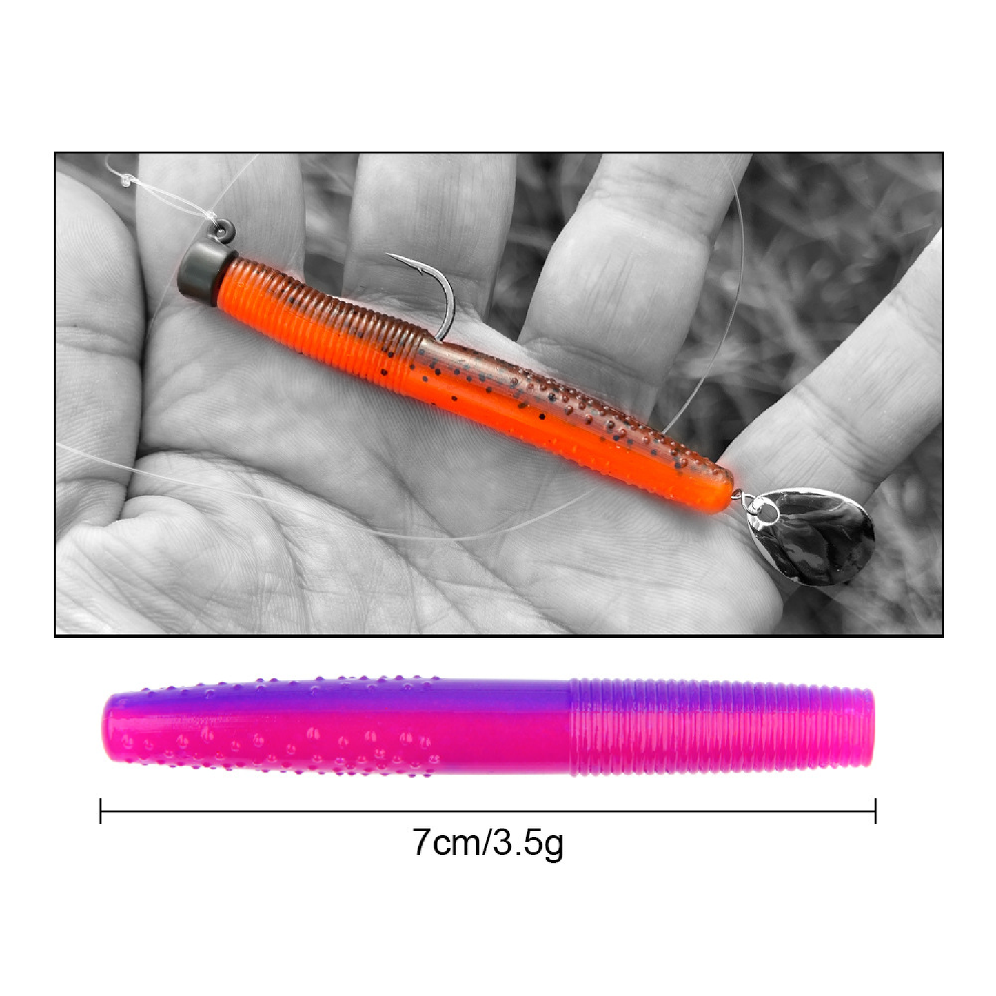 Ned Worm Bait Floating TPR Materail,  2.8-inch, #SB53212A