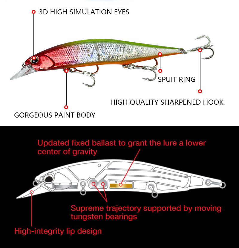 Flat Side JerkBait, Supend, High-Performance, 120mm/18.5g, #HB52084A
